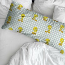 Taie d'oreiller Looney Tunes Tweety Vichy Vert Multicouleur 175 Fils 45 x 125 cm