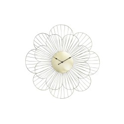 Wall Clock DKD Home Decor Flower Golden Metal (57 x 4 x 57 cm)