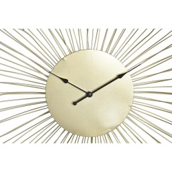 Wall Clock DKD Home Decor Flower Golden Metal (57 x 4 x 57 cm)