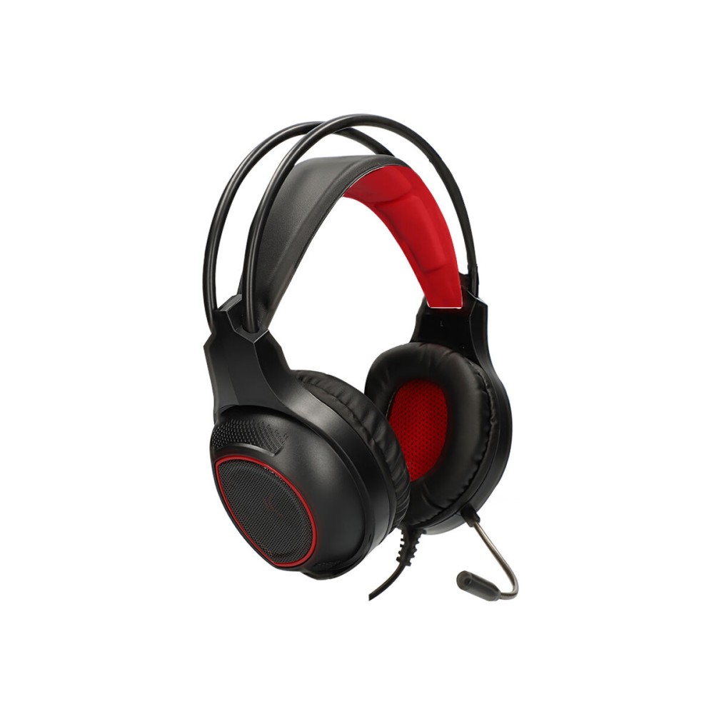 Casques avec Micro Gaming KSIX Drakkar USB LED Noir Rouge