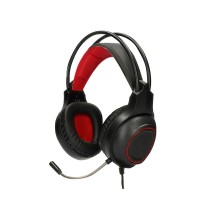 Gaming Headset with Microphone KSIX Drakkar USB LED Black Red