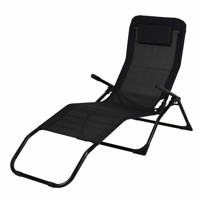 Chaise longue Ambiance Pliable Noir 158 cm