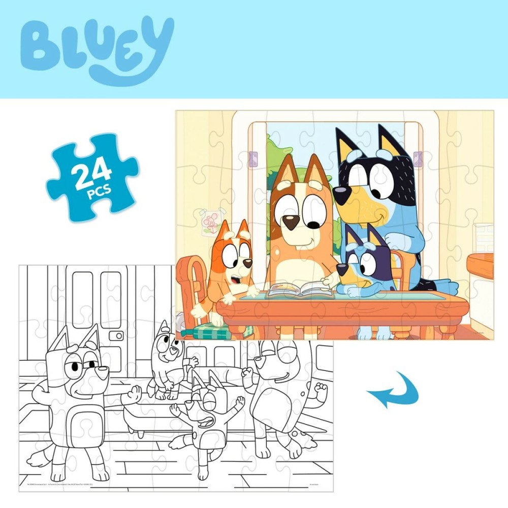 Puzzle Enfant Bluey Double face 24 Pièces 50 x 35 cm (12 Unités)