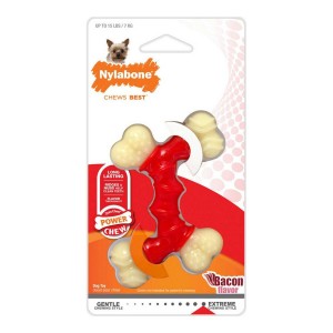 Jouet pour chien Nylabone Extreme Chew Double Bacon Taille M Nylon Thermoplastique