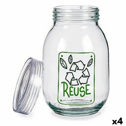 Boîte Reuse verre Transparent 1,8 L 13 x 20,8 x 13 cm (4 Unités)