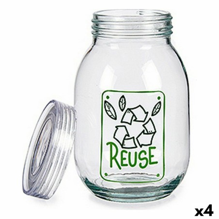 Gefäß Vivalto Reuse Durchsichtig 1,8 L Glas (4 Stück)