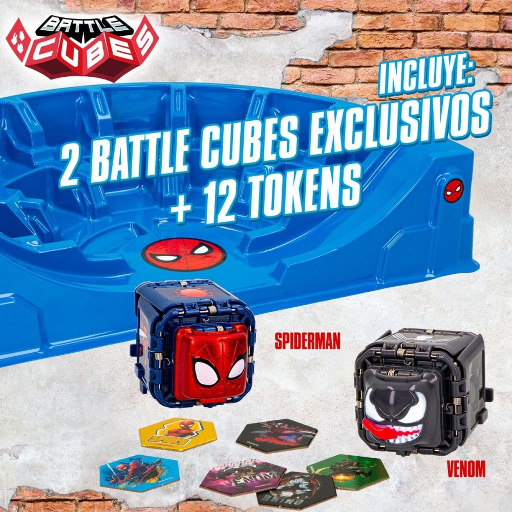 Arène de combats Spider-Man Battle Cubes 15 Pièces 4 Unités 42,5 x 9 x 28 cm