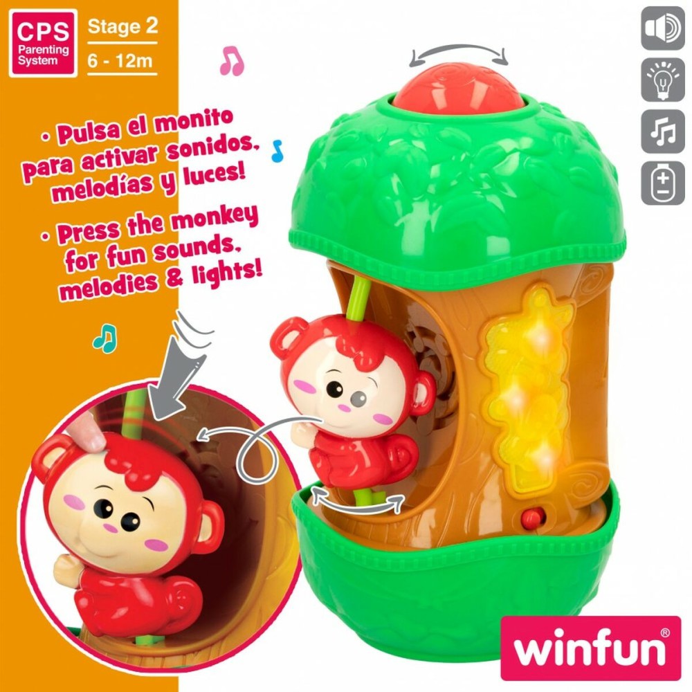 Jouet interactif pour bébé Winfun Singe 11,5 x 20,5 x 11,5 cm (6 Unités)