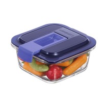 Hermetic Lunch Box Luminarc Easy Box Blue Glass (380 ml) (6 Units)