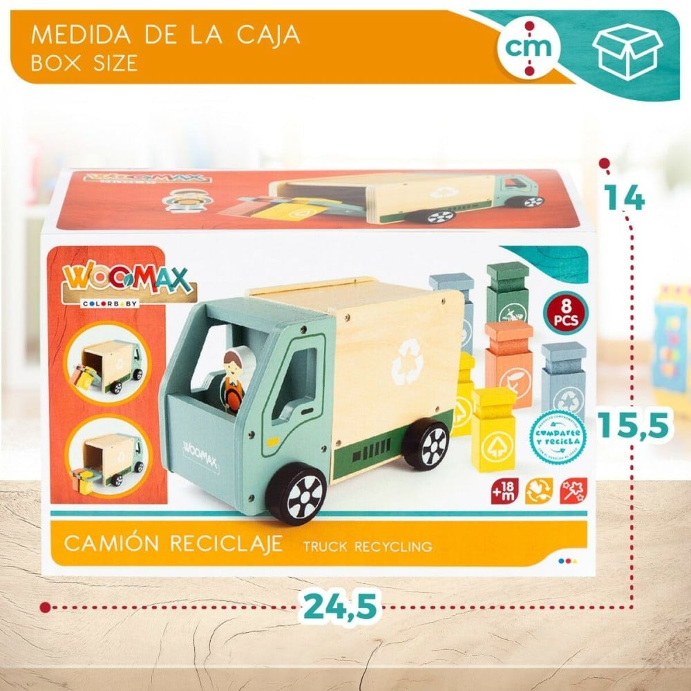 Garbage Truck Woomax Toy 8 Pieces 24 x 15 x 13,5 cm (4 Units)