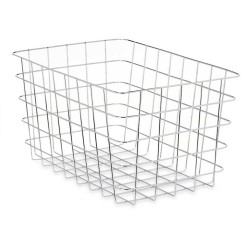 Multi-purpose basket Kinvara W5759K-L CHROME Silver Metal 38 x 21 x 26 cm Rectangular (6 Units)