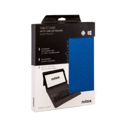 Housse pour Tablette et Clavier Nilox NXFU003 10.5" Bleu Noir