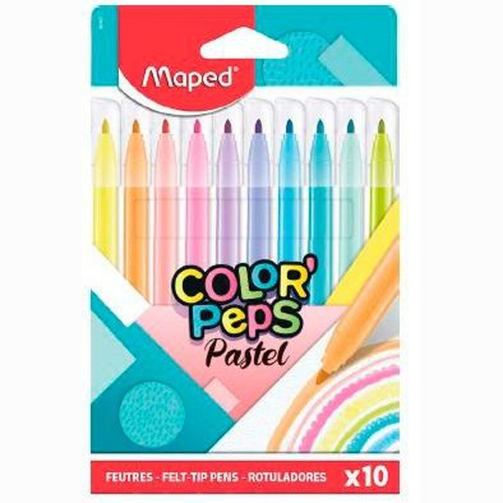 Set of Felt Tip Pens Maped Color' Peps Multicolour 10 Pieces (12 Units)