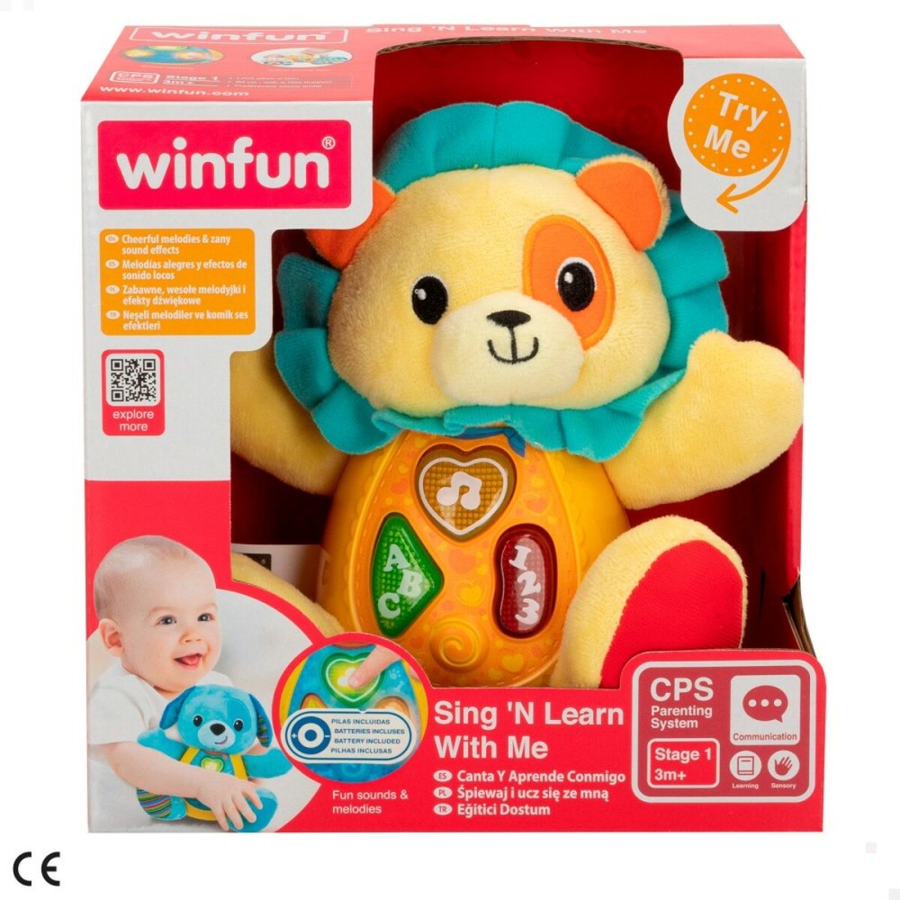 Fluffy toy Winfun animals ES 16 x 17,5 x 9,5 cm (6 Units)