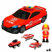 Spielset Fahrzeuge Speed & Go 30 x 9,5 x 13 cm Feuerwehrmann Licht Sound 4 Stück