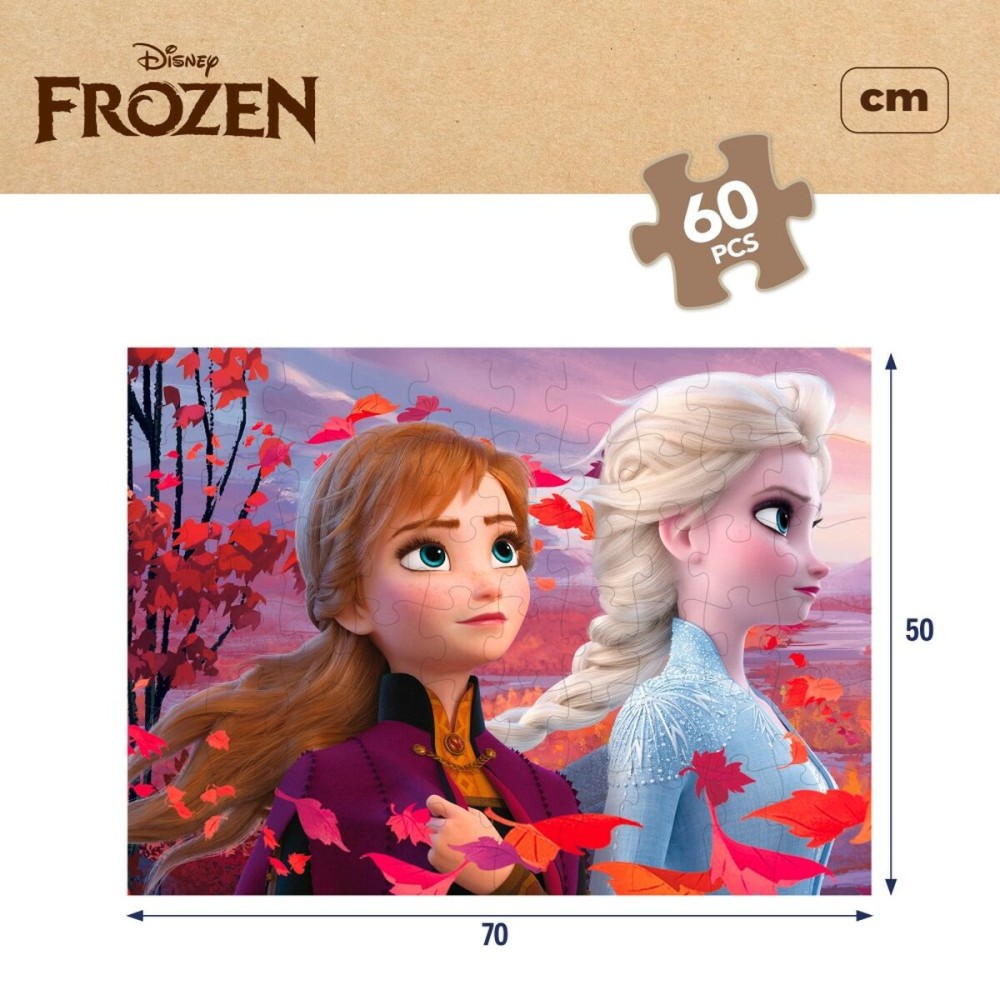 Kinderpuzzle Frozen Beidseitig 60 Stücke 70 x 1,5 x 50 cm (12 Stück)