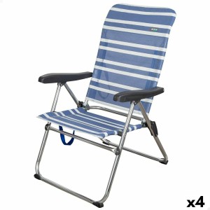 Strandstuhl Aktive Mykonos Blau 47 x 93 x 63 cm (4 Stück)