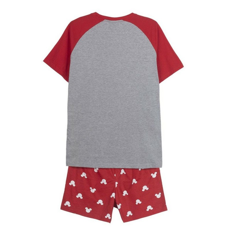 Pyjama D'Été Mickey Mouse Rouge (Adultes) Homme Gris