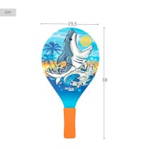 Raquettes de Plage avec Balle Aktive Requin 19,5 x 38 cm (24 Unités)