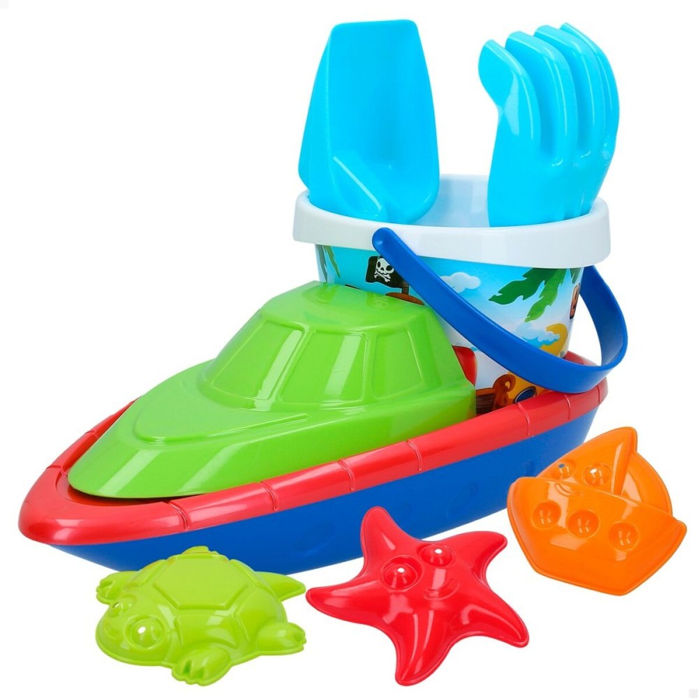 Set de jouets de plage Colorbaby 8 Pièces Bateau polypropylène (24 Unités)