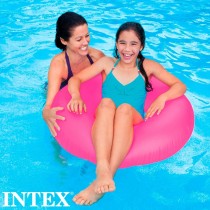 Aufblasbarer Donut-Schwimmhilfe Intex Neon 91 x 91 cm (24 Stück)