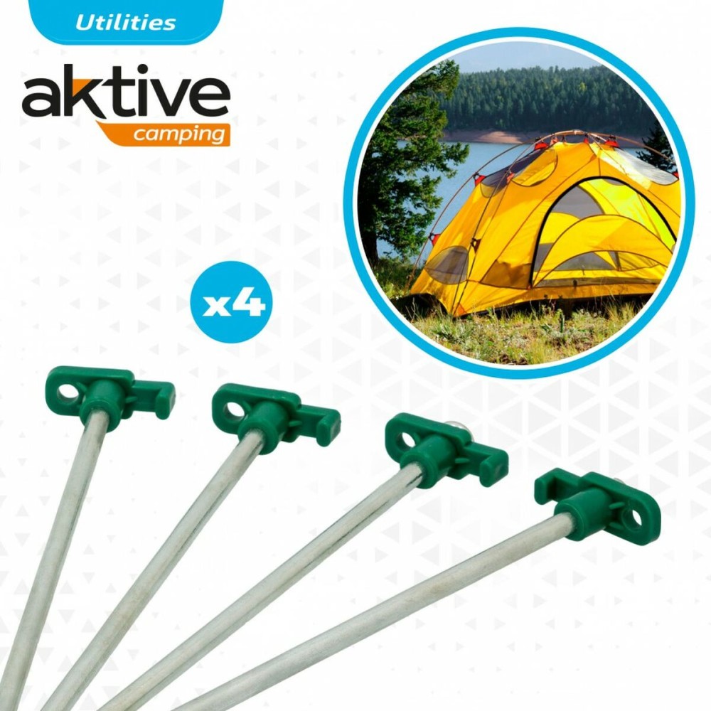 Sardines de camping Aktive 25 cm 4 Pièces Ø 8 mm (24 Unités)