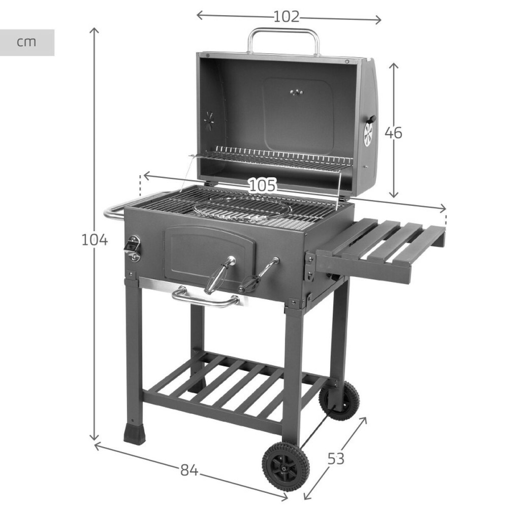 Grill Tragbarer Aktive Metall Stahl 102 x 104 x 65 cm