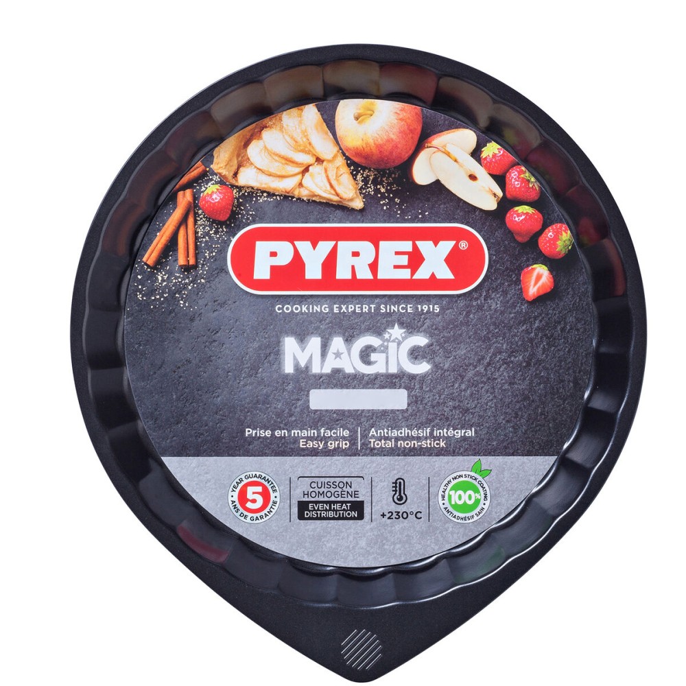 Cake Mould Pyrex Magic Black Metal Flat Circular Ø 30 cm 6 Units