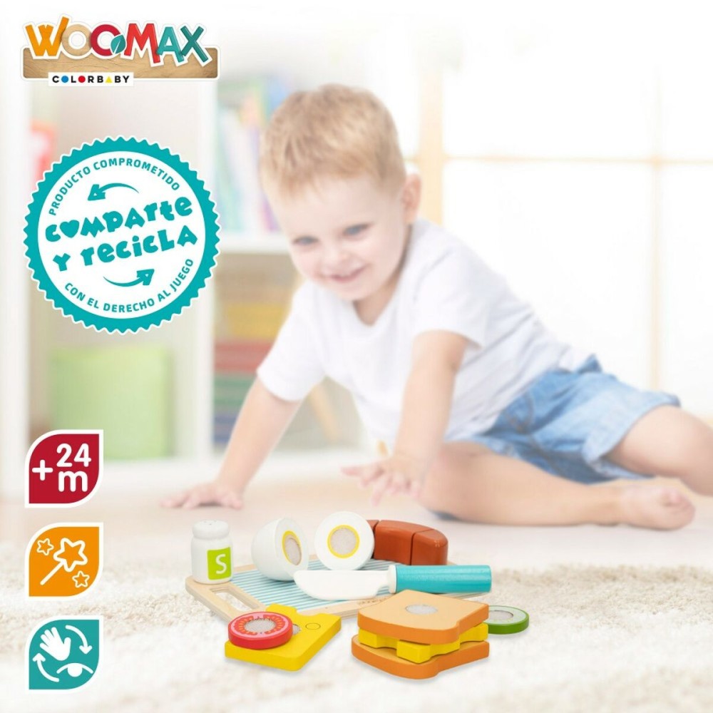 Set de jouets alimentaires Woomax Petit-déjeuner 14 Pièces (4 Unités)