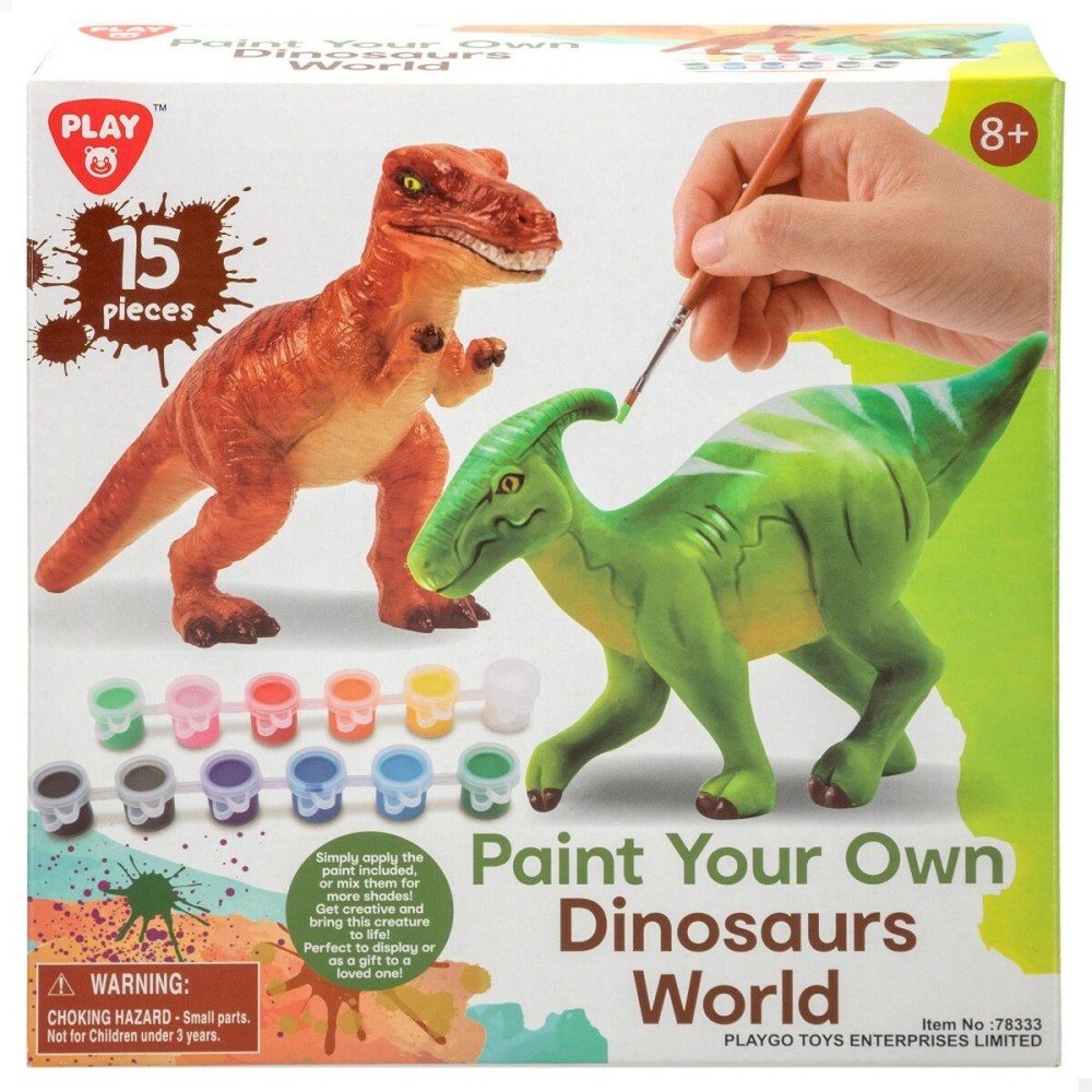 Set of 2 Dinosaurs PlayGo 15 Pieces 6 Units 14,5 x 9,5 x 5 cm Dinosaurs For painting