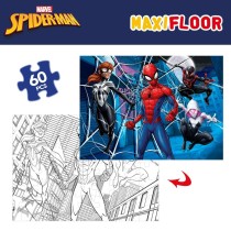 Child's Puzzle Spider-Man Double-sided 60 Pieces 70 x 1,5 x 50 cm (6 Units)