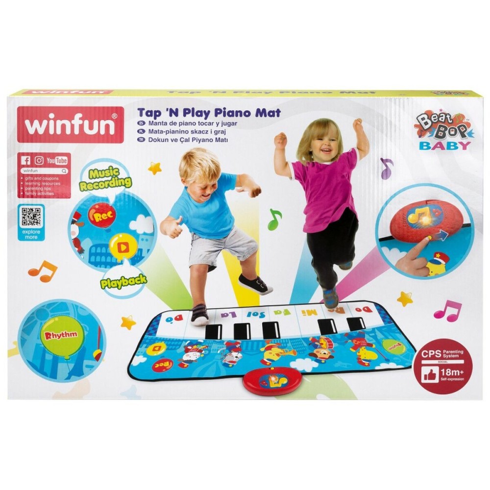 Spielzeug-Klavier Winfun 90 x 0,5 x 38 cm Blau tiere (6 Stück)