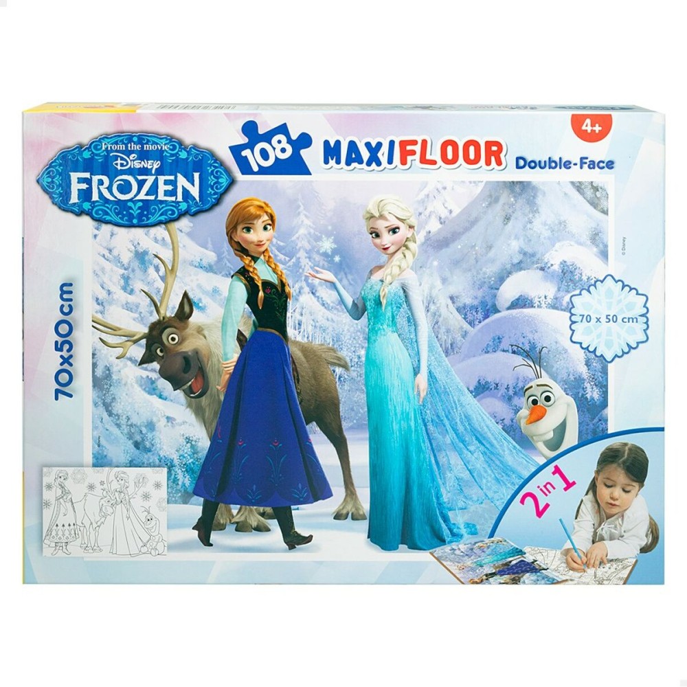 Puzzle Enfant Frozen Double face 108 Pièces 70 x 1,5 x 50 cm (6 Unités)