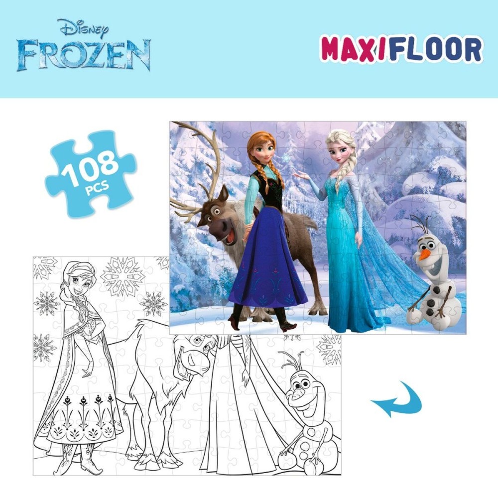 Kinderpuzzle Frozen Beidseitig 108 Stücke 70 x 1,5 x 50 cm (6 Stück)