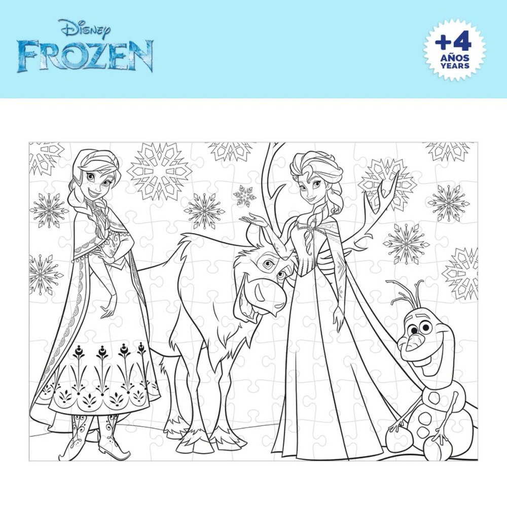 Kinderpuzzle Frozen Beidseitig 108 Stücke 70 x 1,5 x 50 cm (6 Stück)