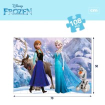 Kinderpuzzle Frozen Beidseitig 108 Stücke 70 x 1,5 x 50 cm (6 Stück)