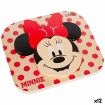 Child's Wooden Puzzle Disney Minnie Mouse + 12 Months 6 Pieces (12 Units)