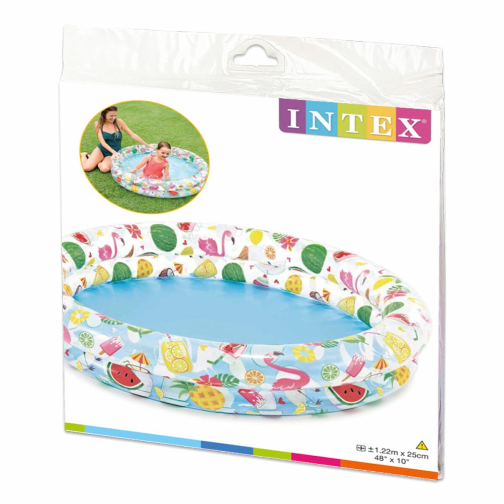 Pataugeoire gonflable pour enfants Intex Tropical Anneaux 150 l 122 x 25 cm (12 Unités)