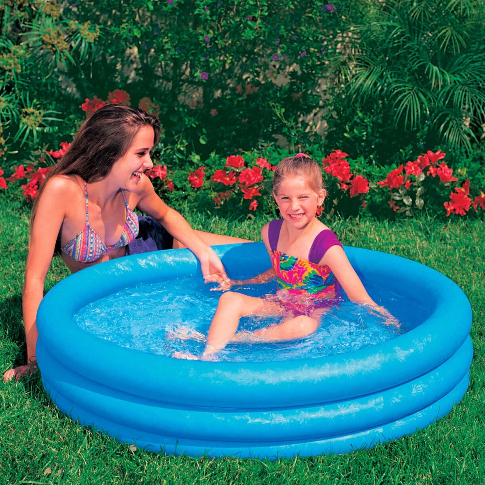 Inflatable Paddling Pool for Children Intex Blue Rings 156 L 114 x 25 cm (12 Units)