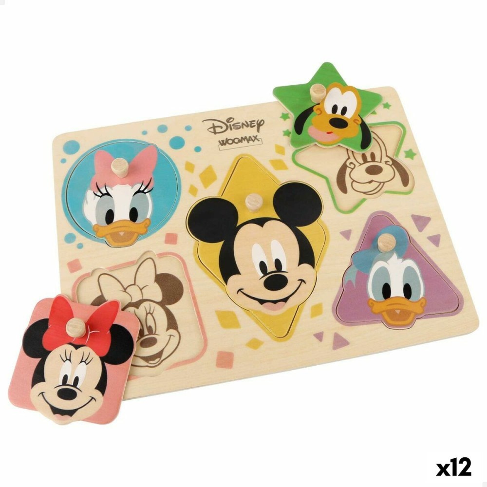 Kinder Puzzle aus Holz Disney + 2 Jahre 5 Stücke (12 Stück)