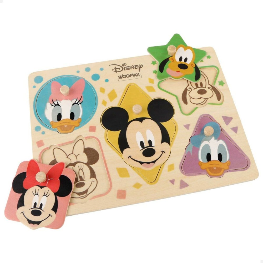 Child's Wooden Puzzle Disney + 2 Years 5 Pieces (12 Units)