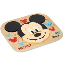 Child's Wooden Puzzle Disney Mickey Mouse + 12 Months 6 Pieces (12 Units)