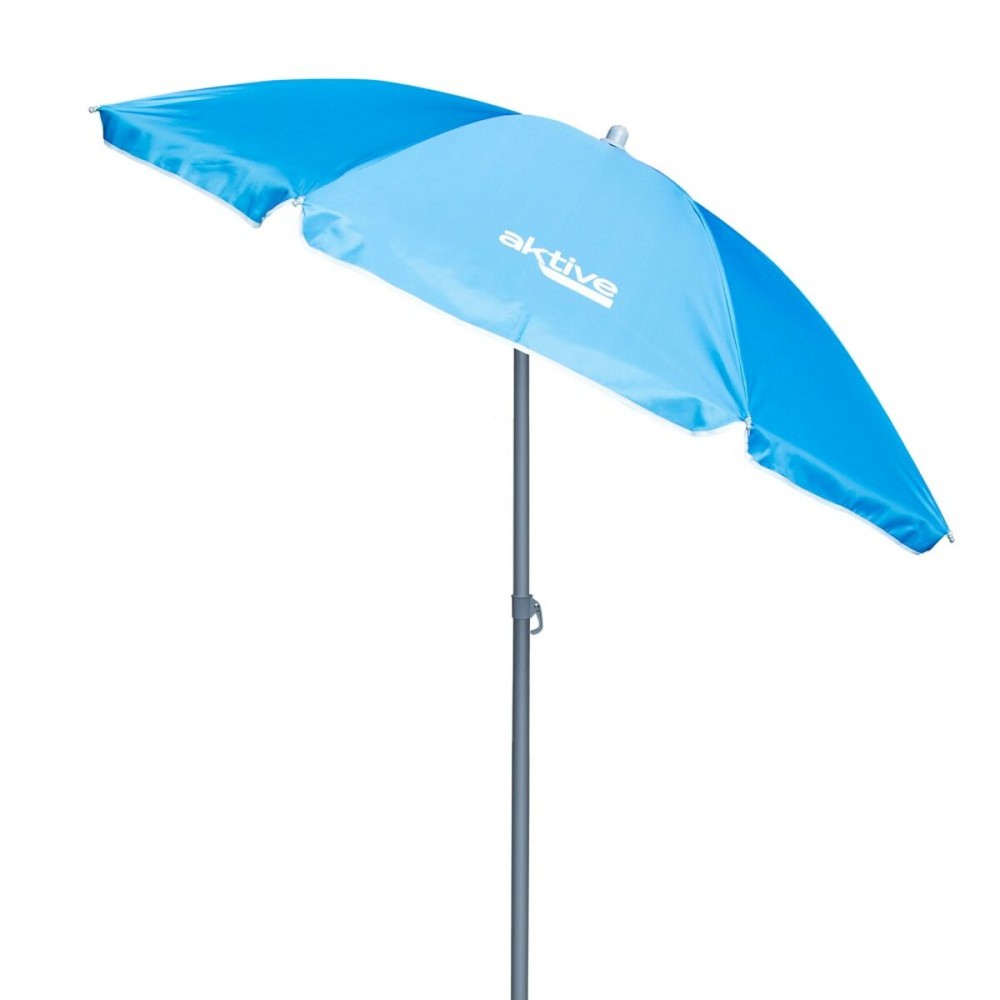 Parasol Aktive UV50 Ø 180 cm Bleu Polyester Aluminium 180 x 187,5 x 180 cm (12 Unités)