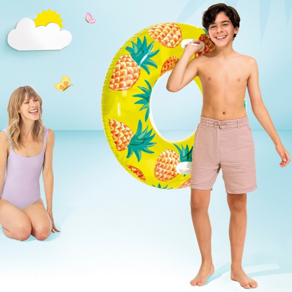 Bouée Gonflable Donut Intex Tropical Fruits Ø 107 cm (12 Unités)