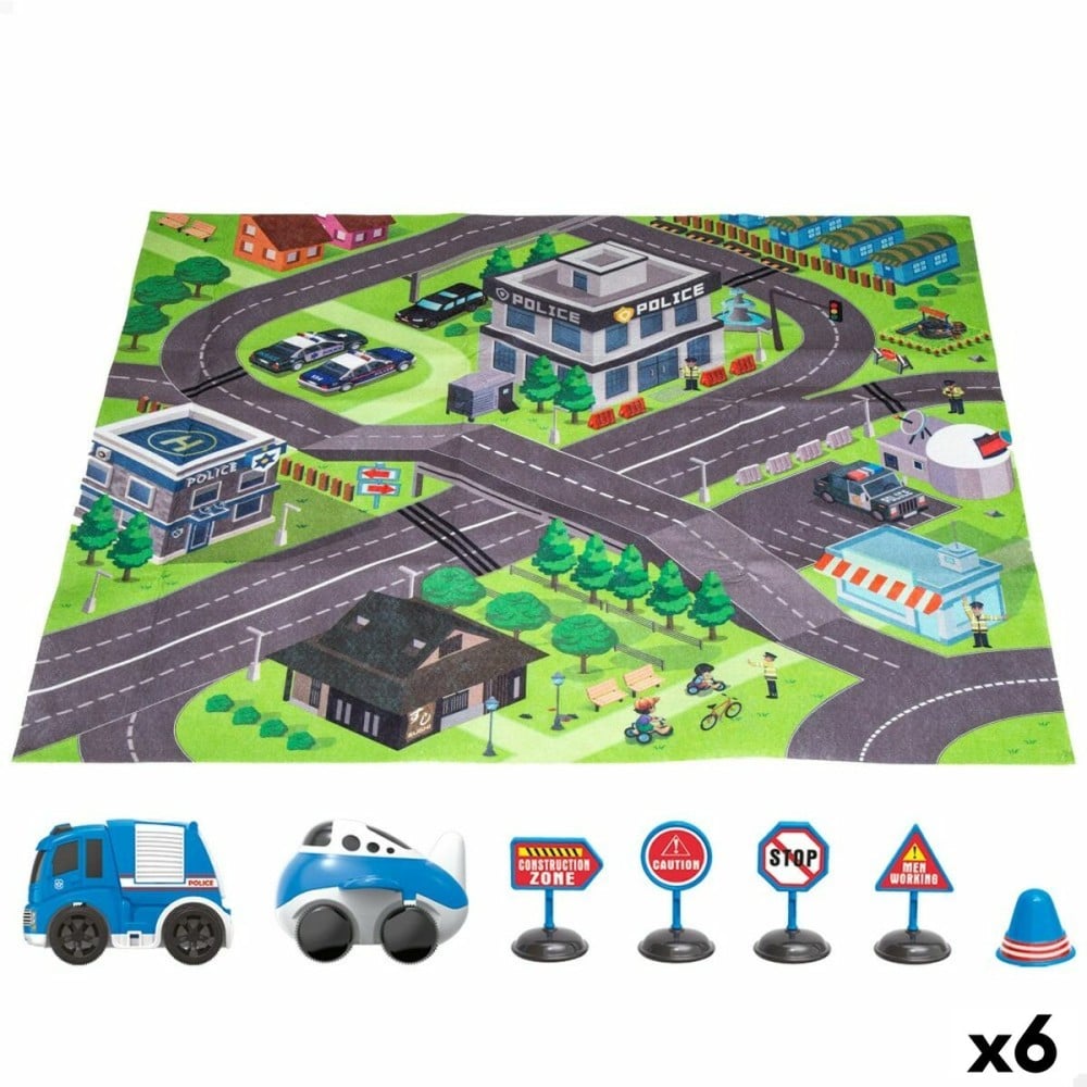 Play mat Speed & Go Accessories Cars Road Cloth Plastic (6 Units)