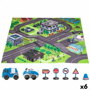 Tapis de jeu Speed & Go Accessoires Voitures Route Tissu Plastique (6 Unités)