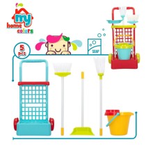 Cleaning Trolley with Accessories Colorbaby Toy 5 Pieces 30,5 x 55,5 x 19,5 cm (12 Units)