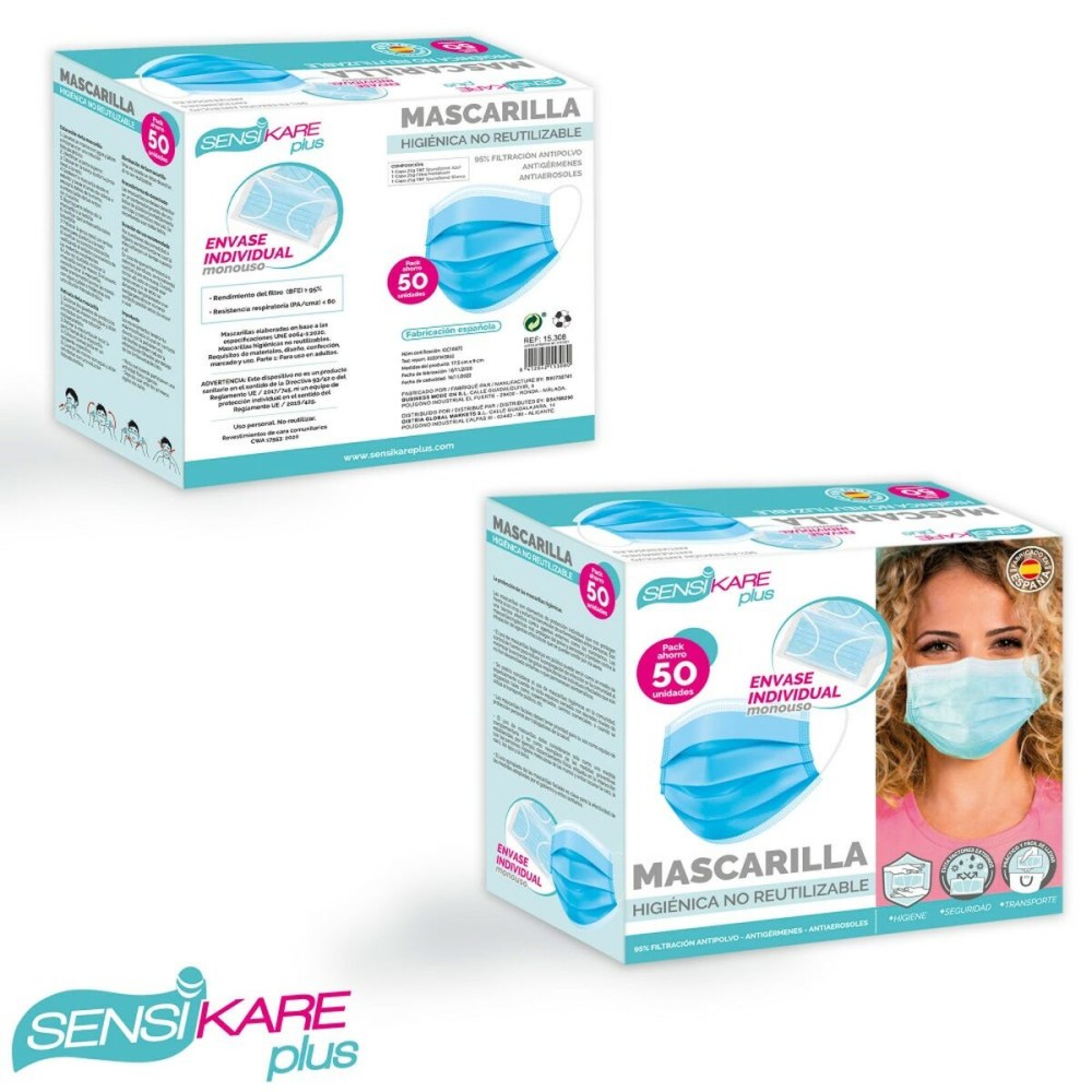 Schachtel mit Hygienemasken SensiKare 50 Stücke (12 Stück)