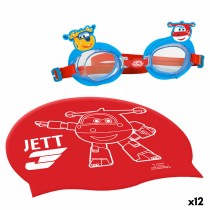 Bademütze und Schwimmbrille Super Wings Für Kinder (12 Stück)