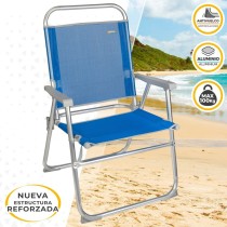 Chaise de Plage Aktive Gomera Bleu 48 x 88 x 50 cm Aluminium Pliable (4 Unités)